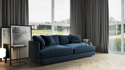 Диван Фиеста Мебель Ибица велюр Vivaldi 14 синий