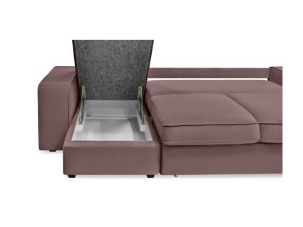Диван Фиеста Мебель Монако с оттоманкой велюр Vivaldi 28 розовый