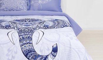 Комплект постельного белья голубое Этель Слон